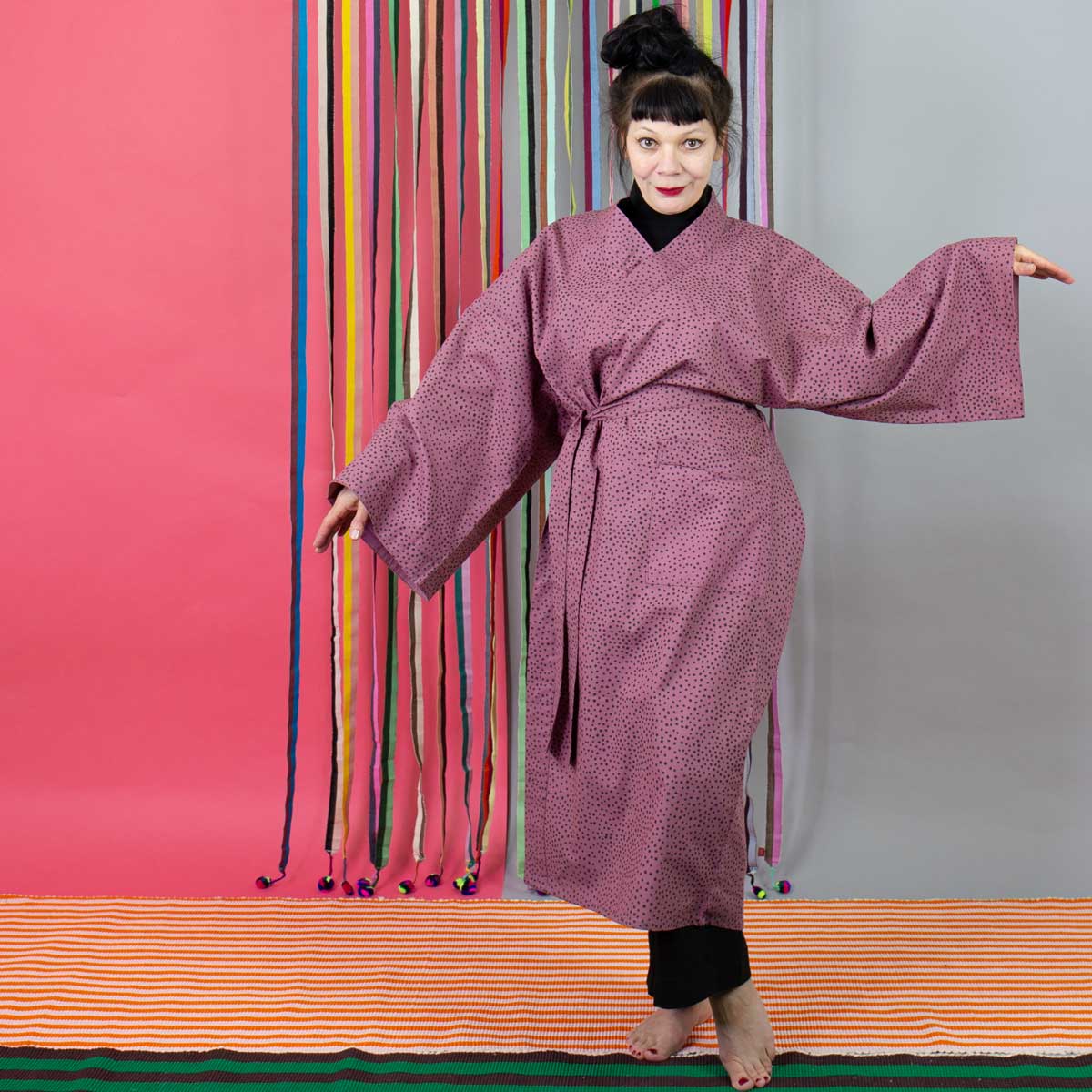 FLECK Kimono, wine/black