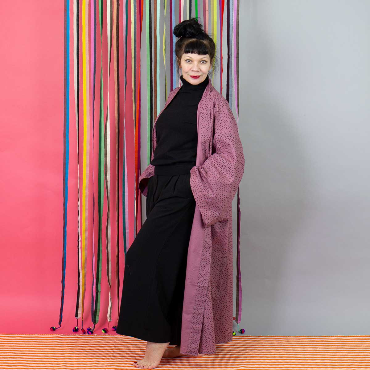 FLECK Kimono, wine/black