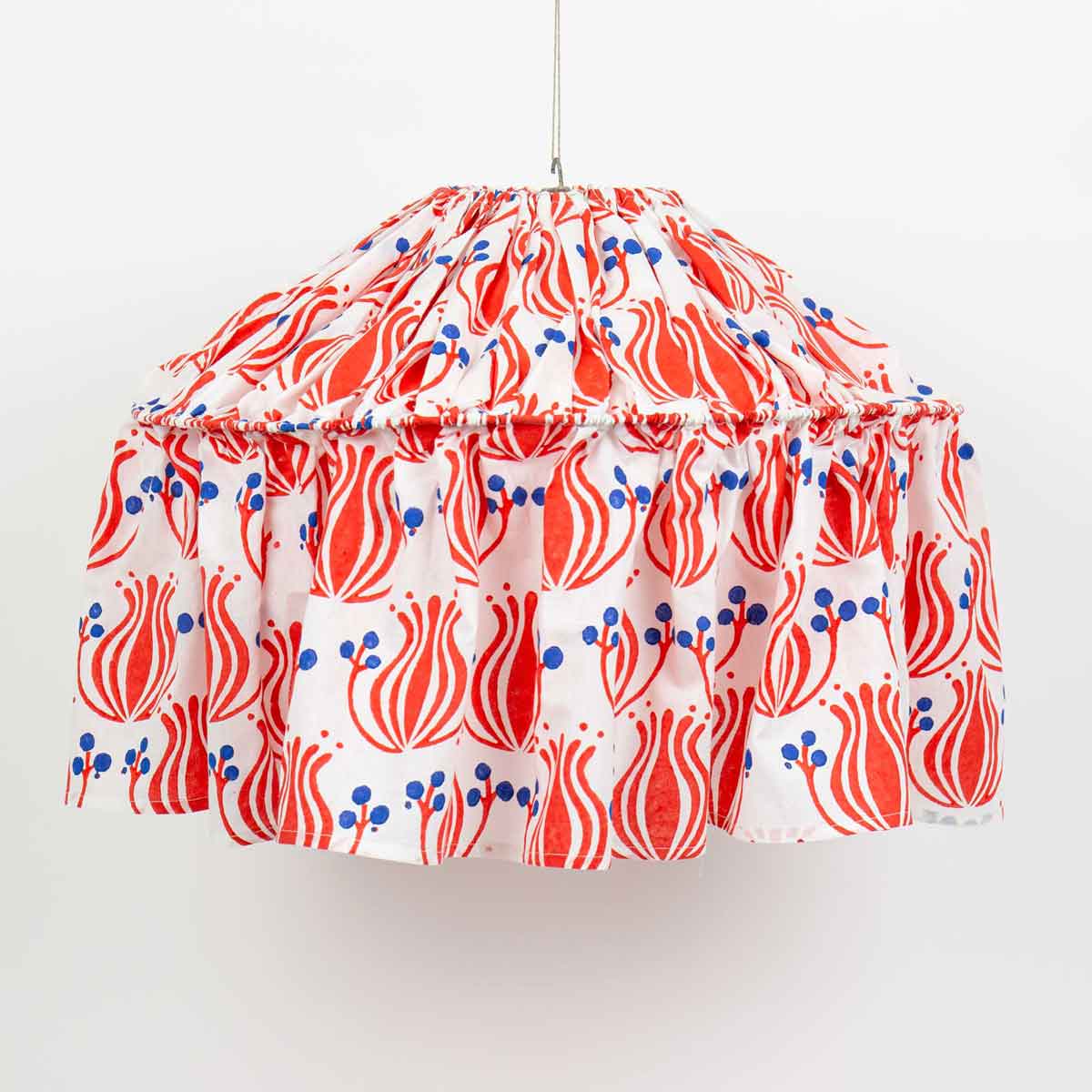 FLOWER SKIRT Lampshade, red/blue