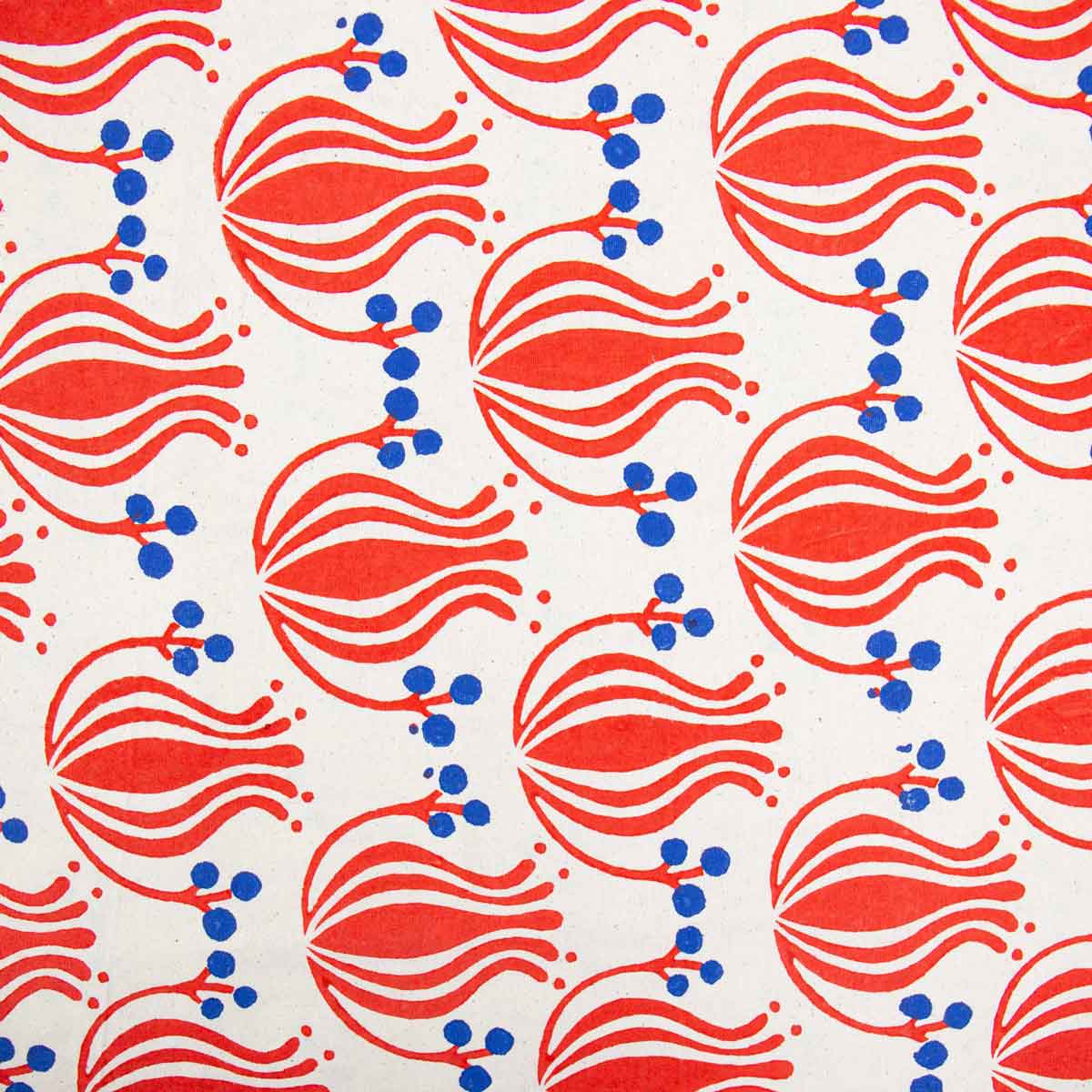 FLOWER Tablecloth, red/blue