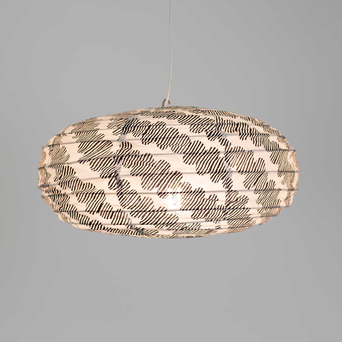 FOG OVAL Lampshade S, white/black