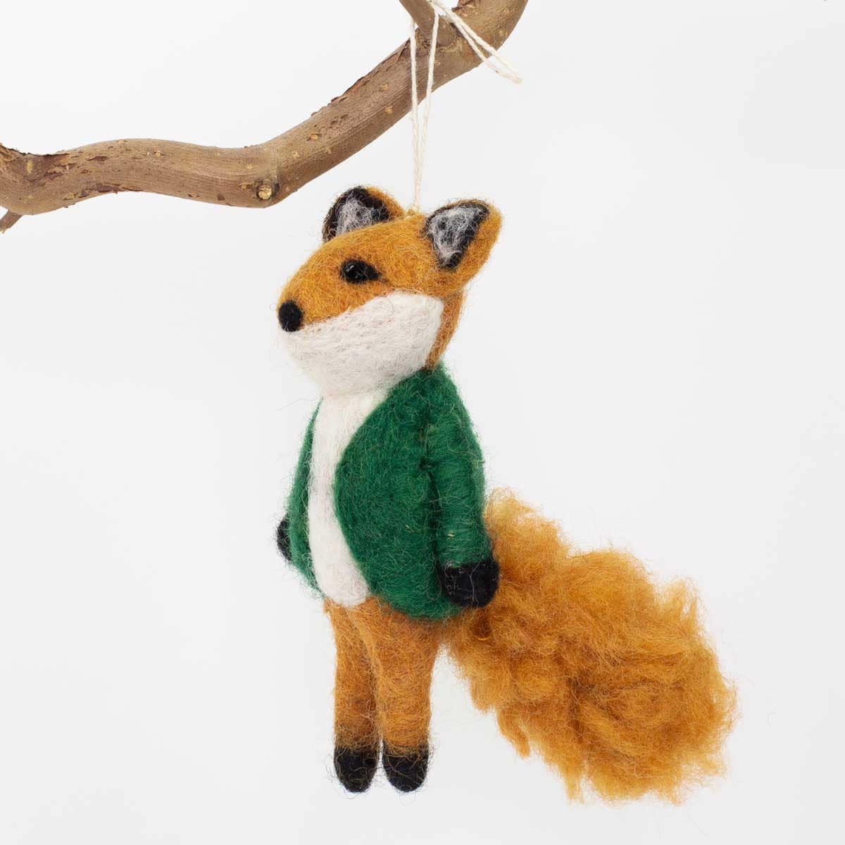 FOX IN GREEN JACKET Christmas ornament