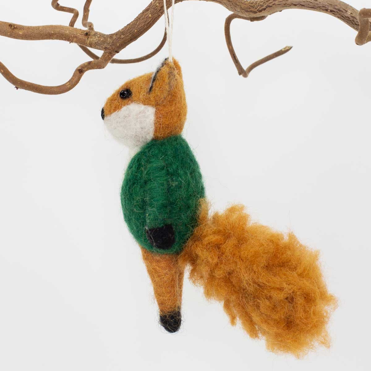 FOX IN GREEN JACKET Christmas ornament
