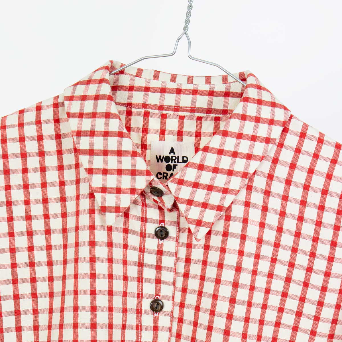 FREDRIKA Skjortjacka, offwhite/röd