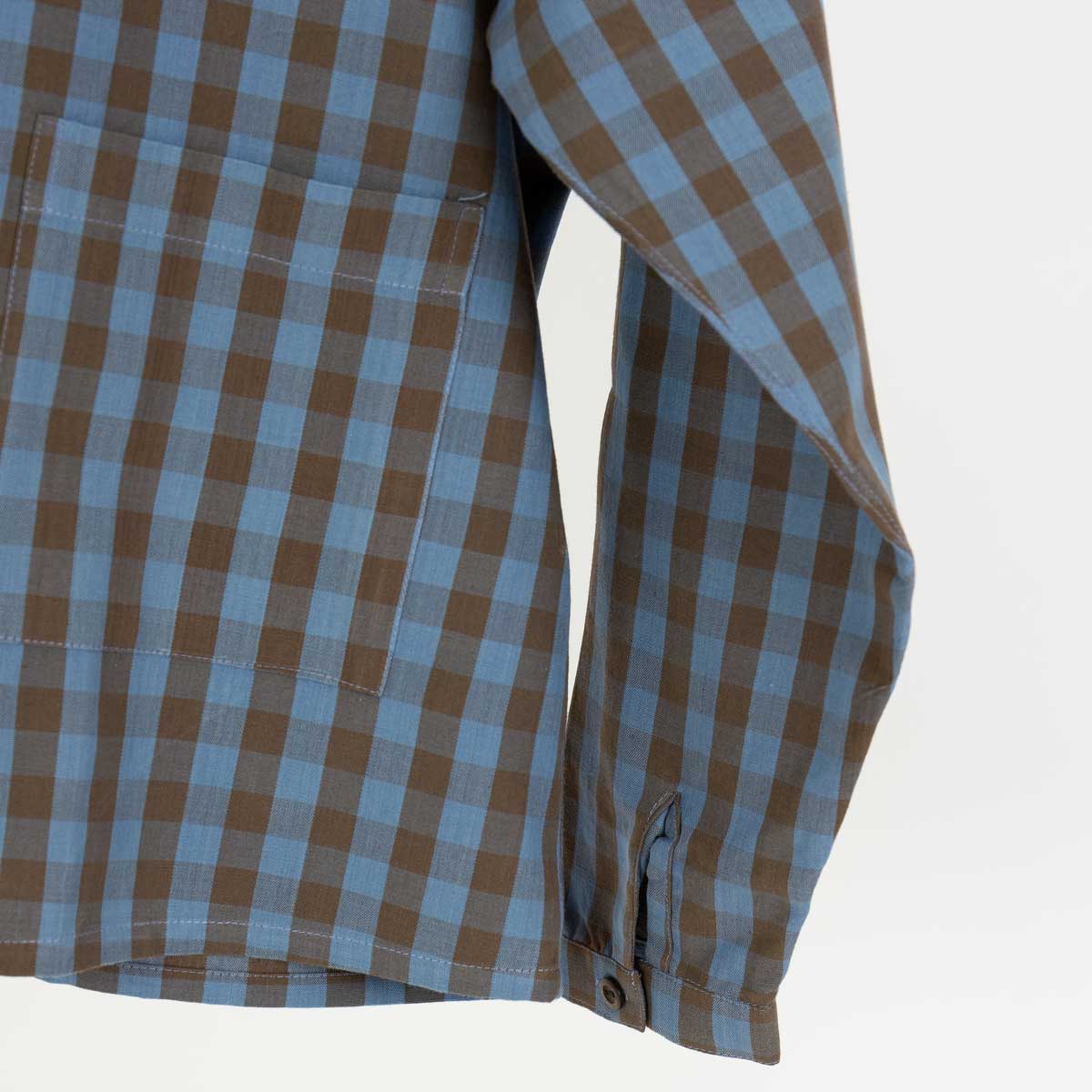 GISELA Skjortjacka, blå/brun