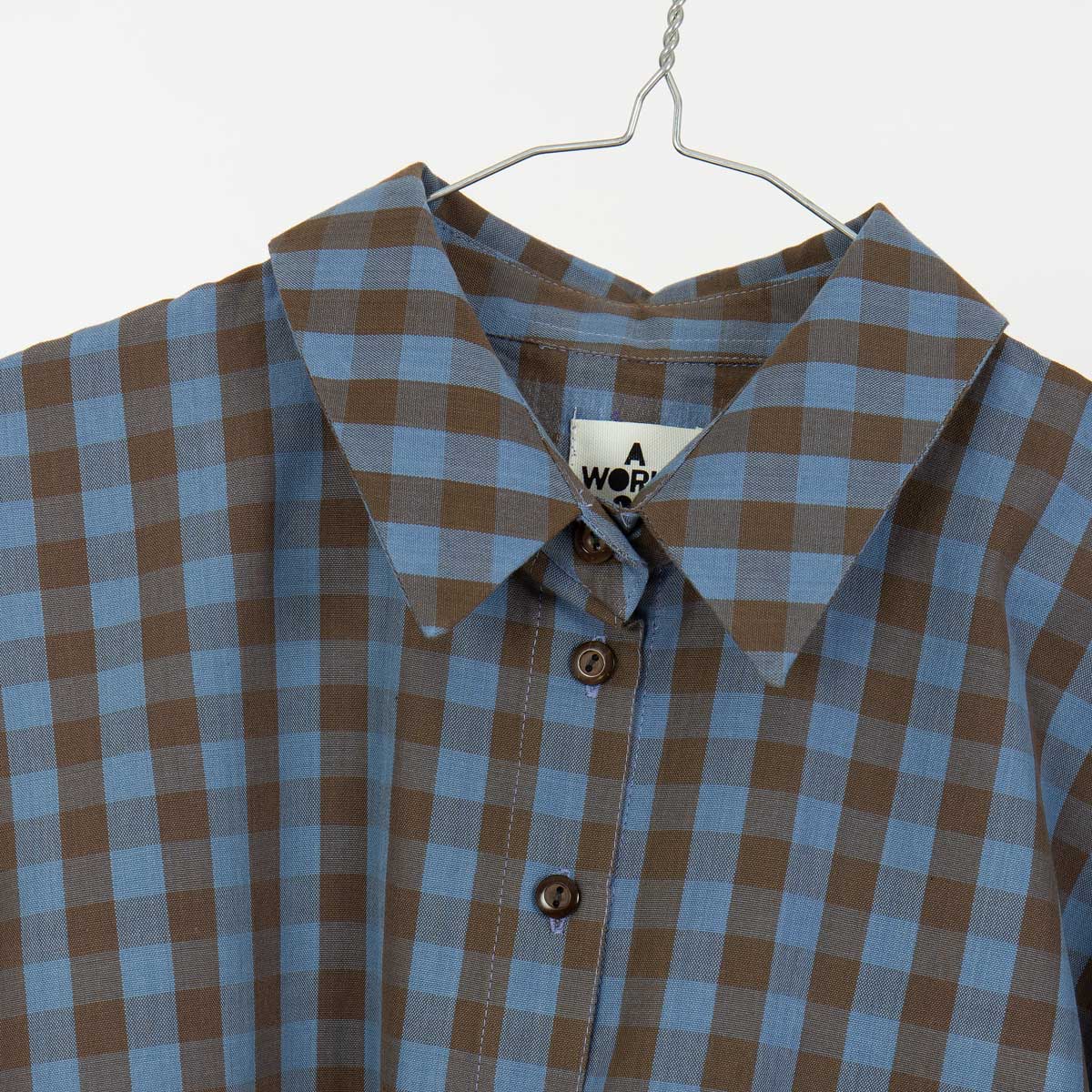 GISELA Skjortjacka, blå/brun