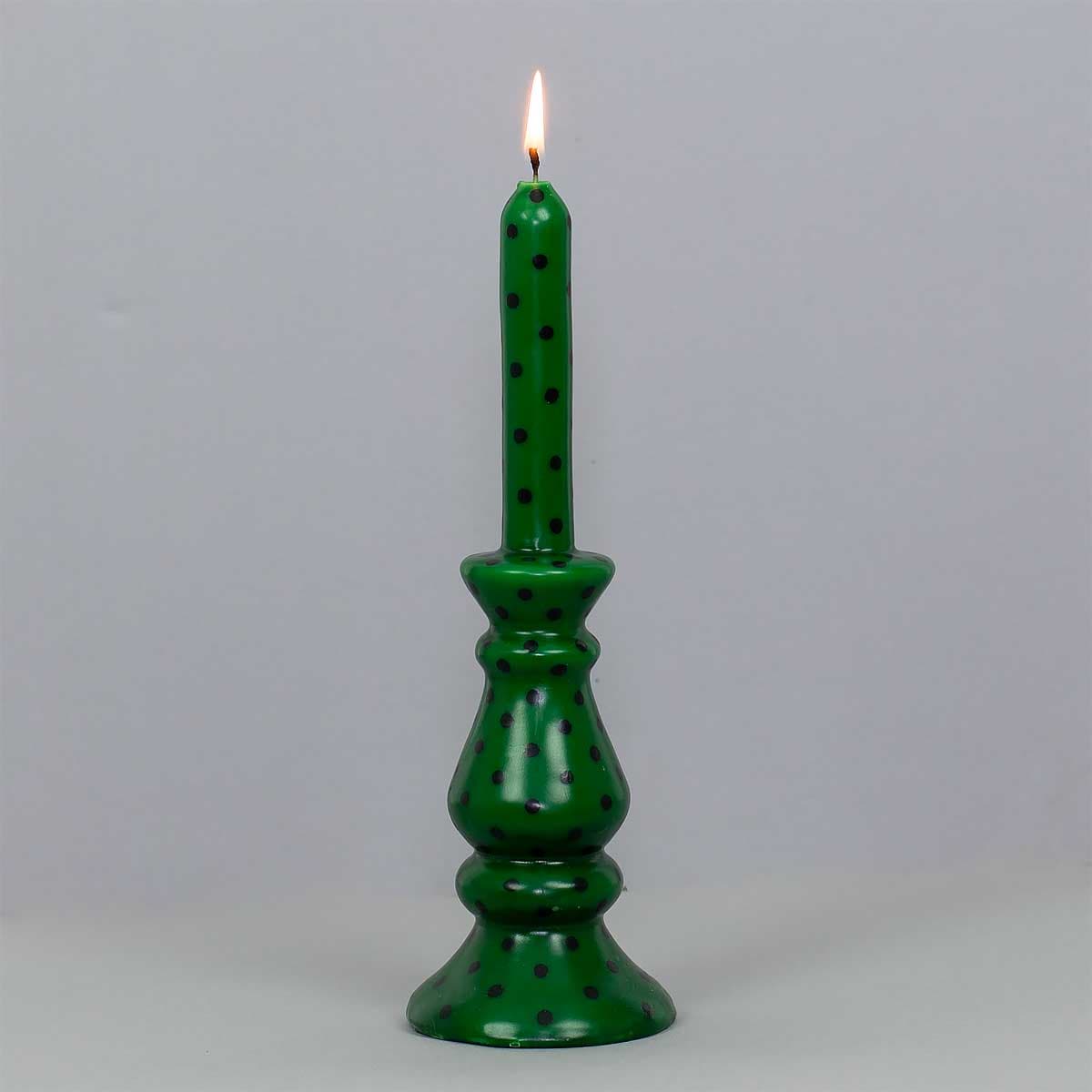 GLOW Candle, green/dark brown