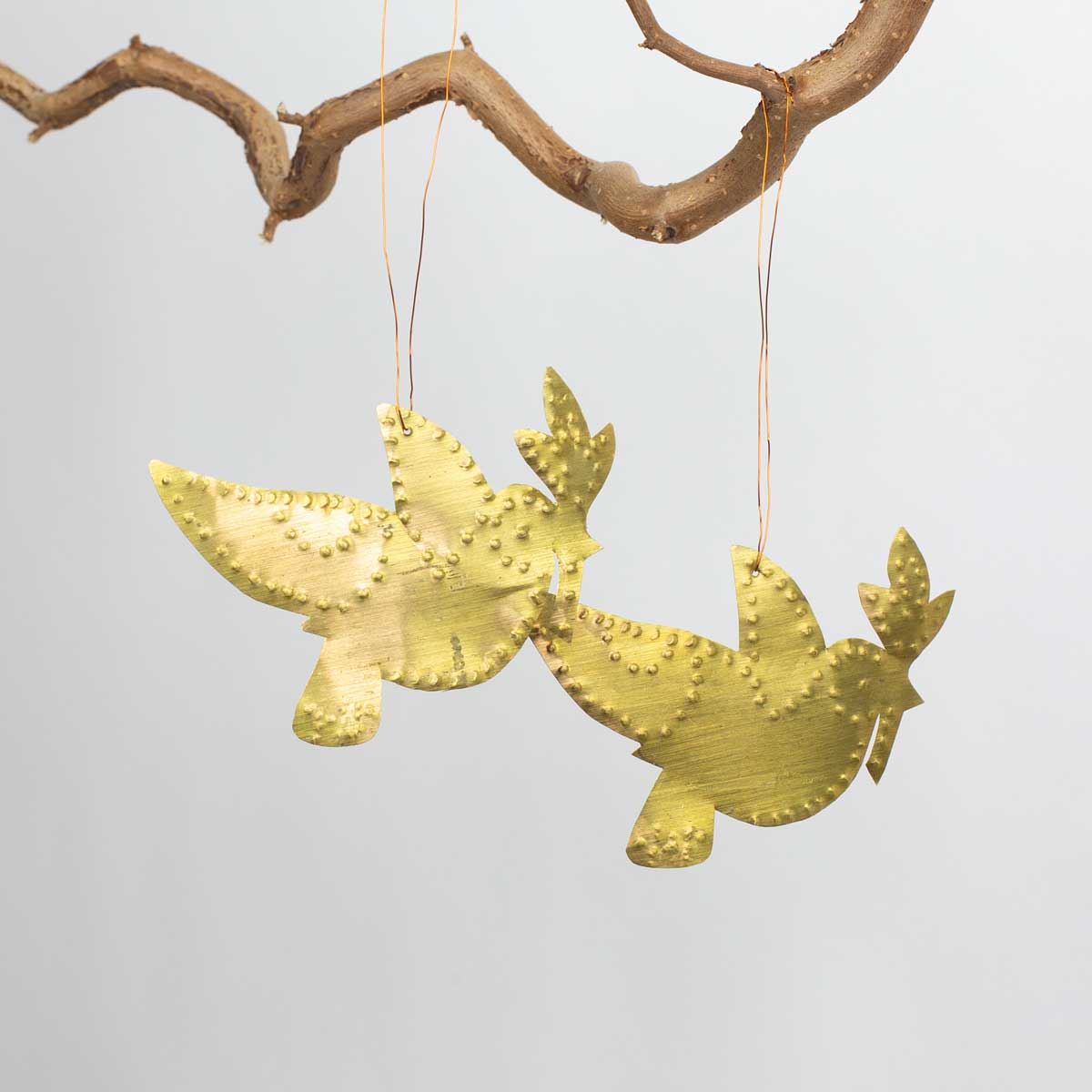 GOLDEN BIRD Julhänge 2-pack, mässing