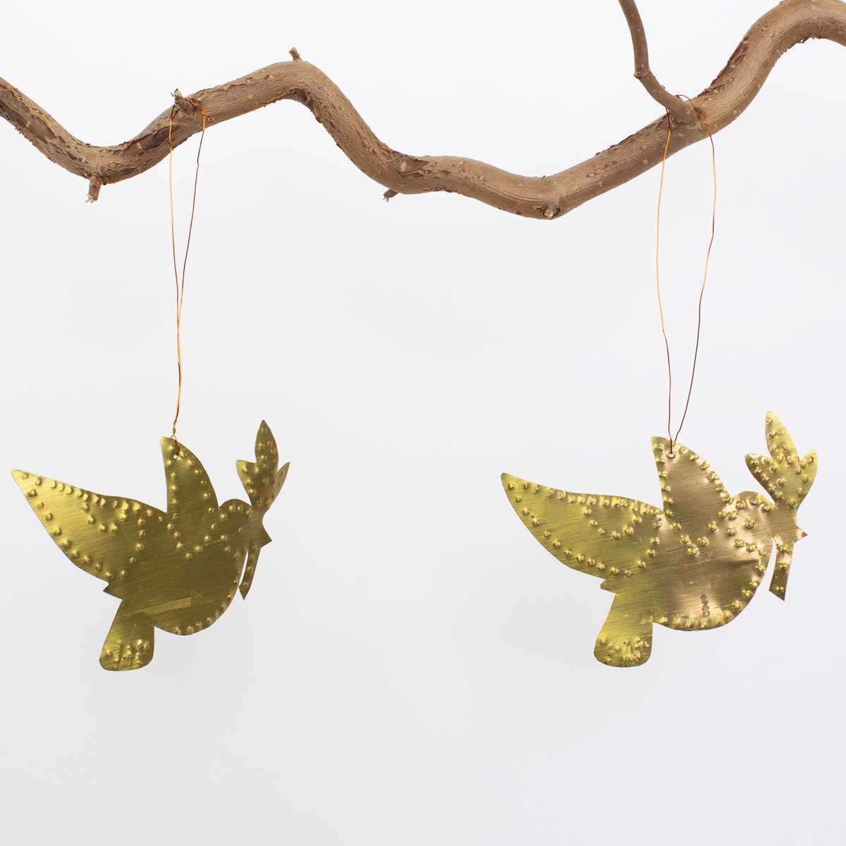GOLDEN BIRD Julhänge 2-pack, mässing