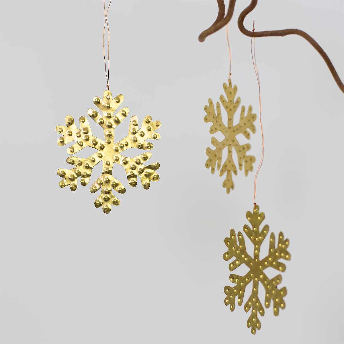 GOLDEN SNOWFLAKE Julhänge 2-pack, mässing