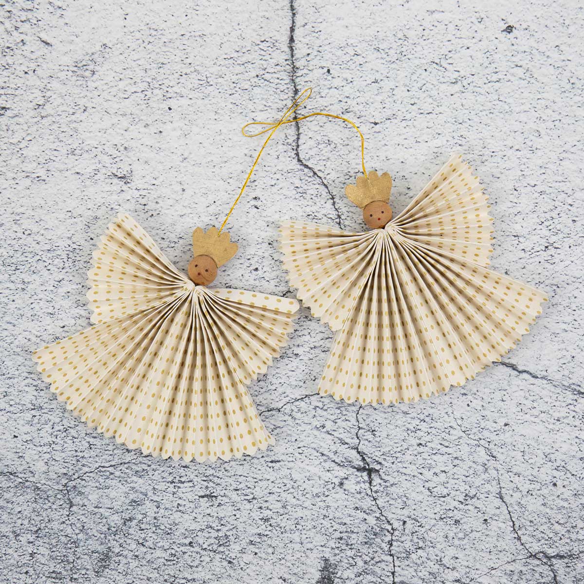 GRETA ANGEL Ornament 2-p, white/gold