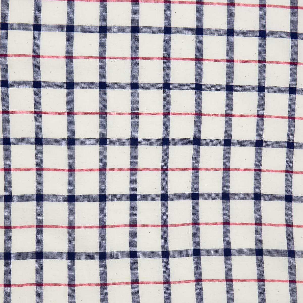 GUDRUN Metervara rutig, vit/blå/röd