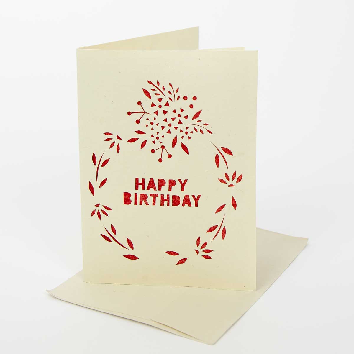 HAPPY BIRTHDAY Card, red | A World of Craft