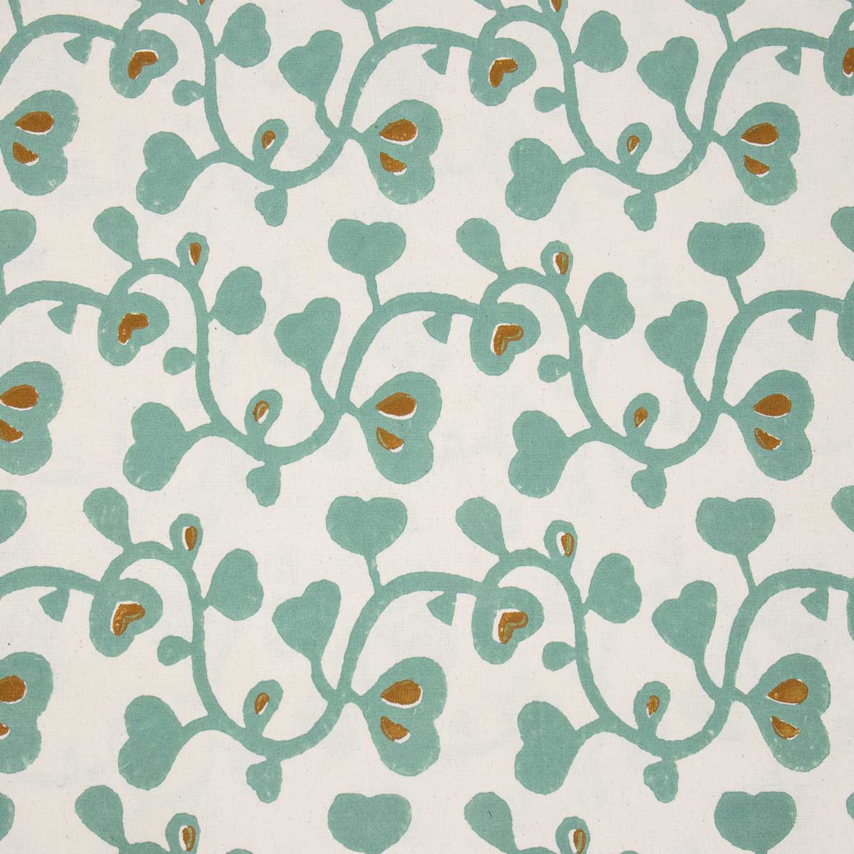 HEARTFLOWER Fabric 114 cm, turquoise/olive