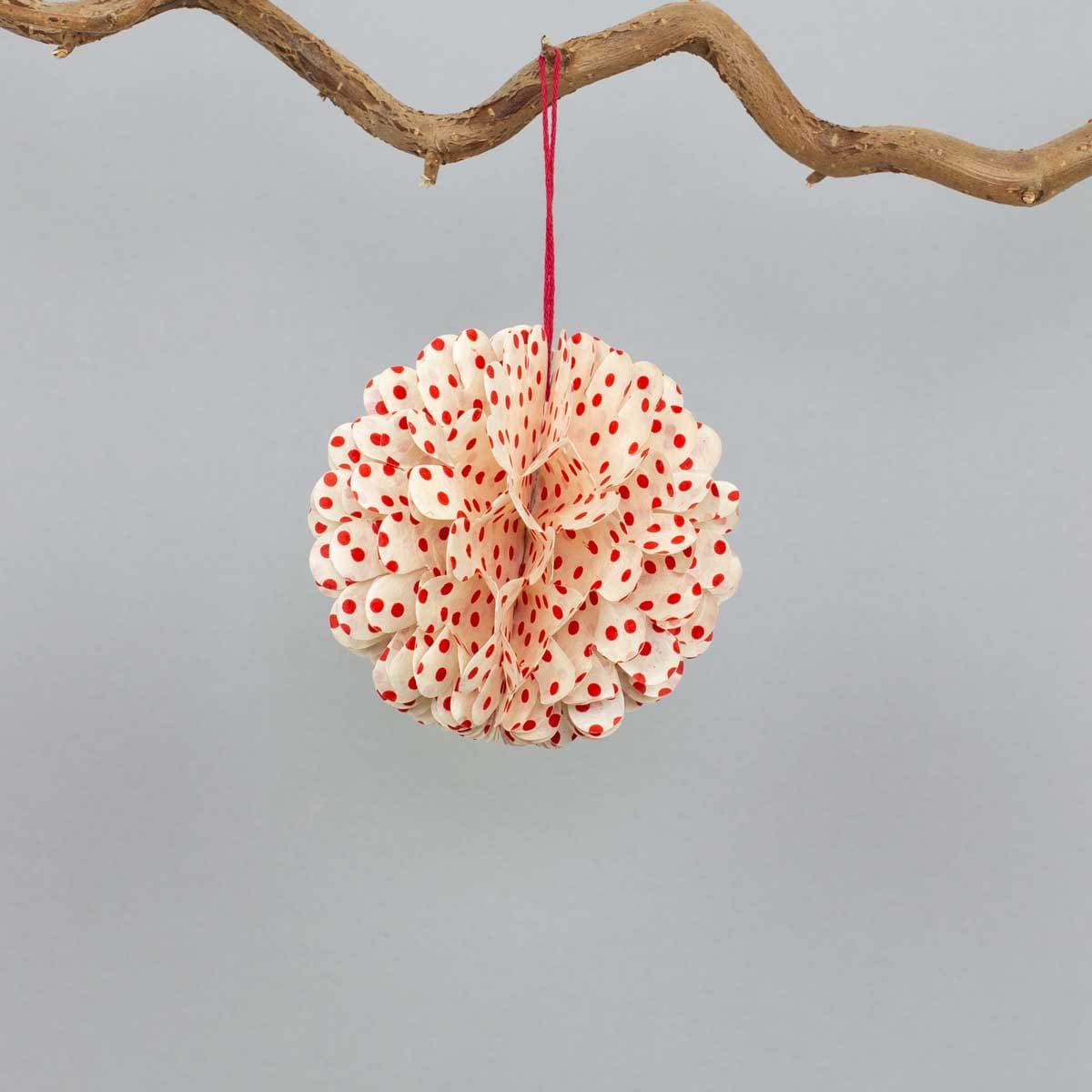 HONEYCOMB FLOWER Ornament, red/white