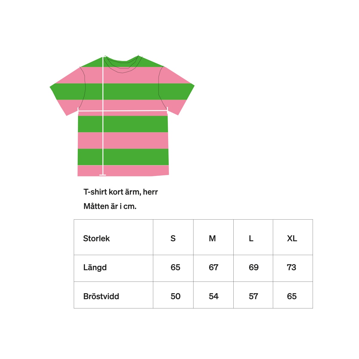 AWOC Men T-shirt, short sleeve, pink/green