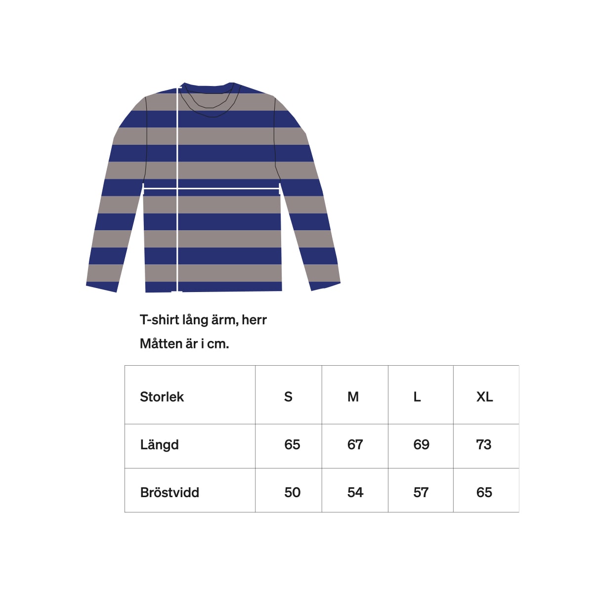 AWOC Men T-shirt, long sleeve, blue/grey