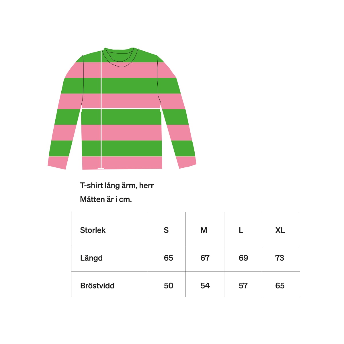 AWOC Men T-shirt, long sleeve, pink/green