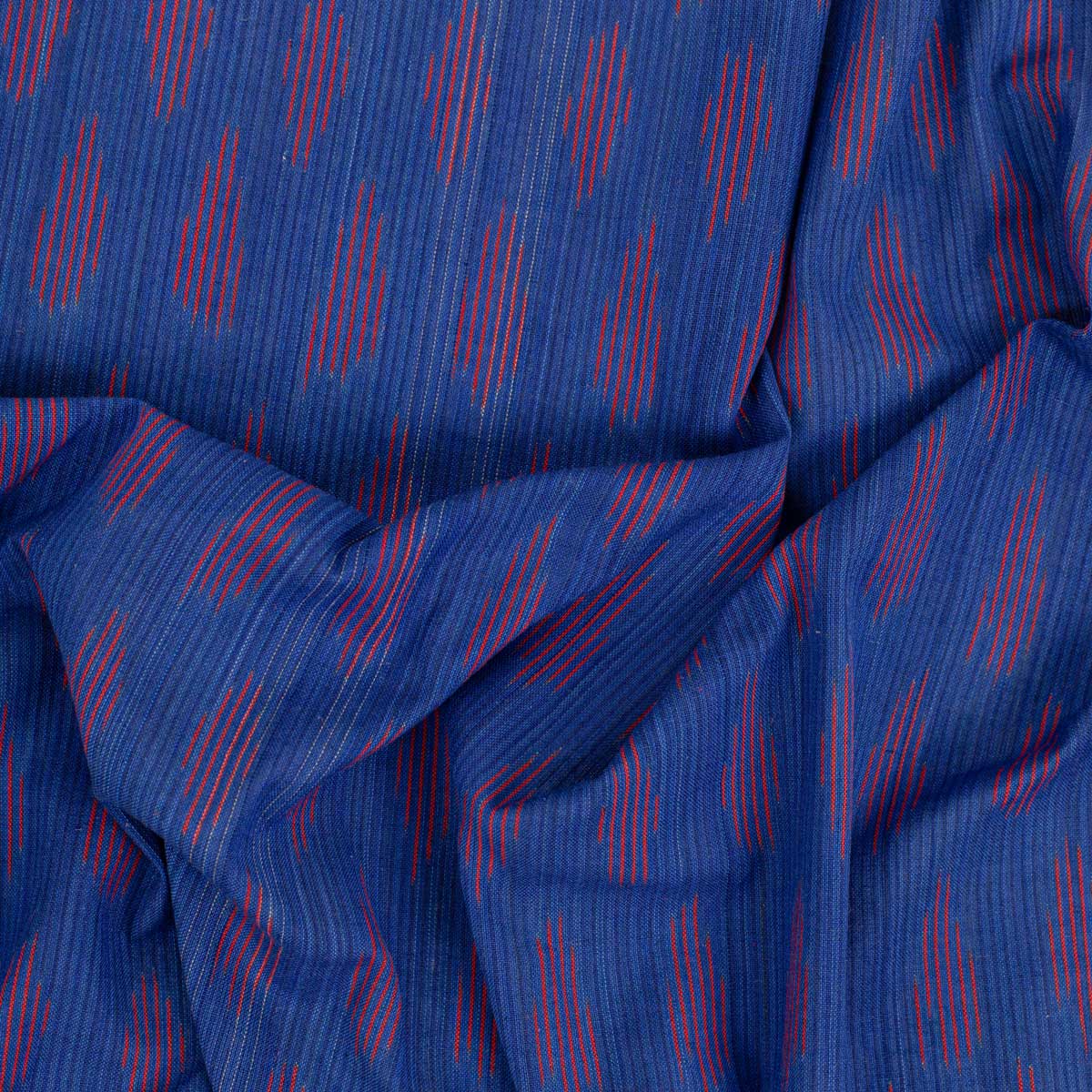 IKAT BLUEBERRY Fabric, blue/red