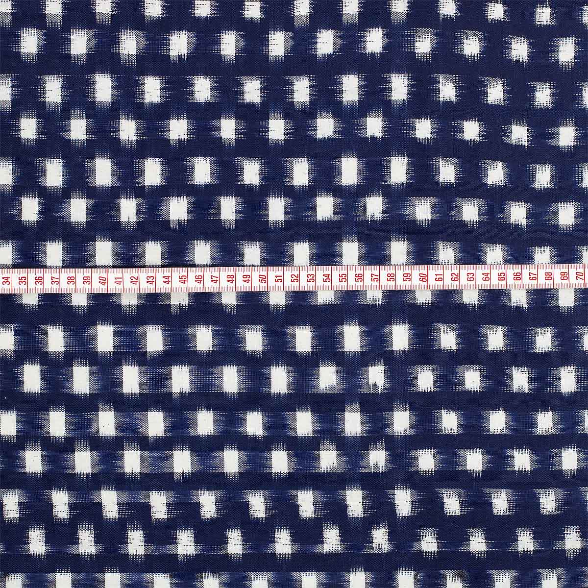 IKAT SQUARE Fabric, blue/white