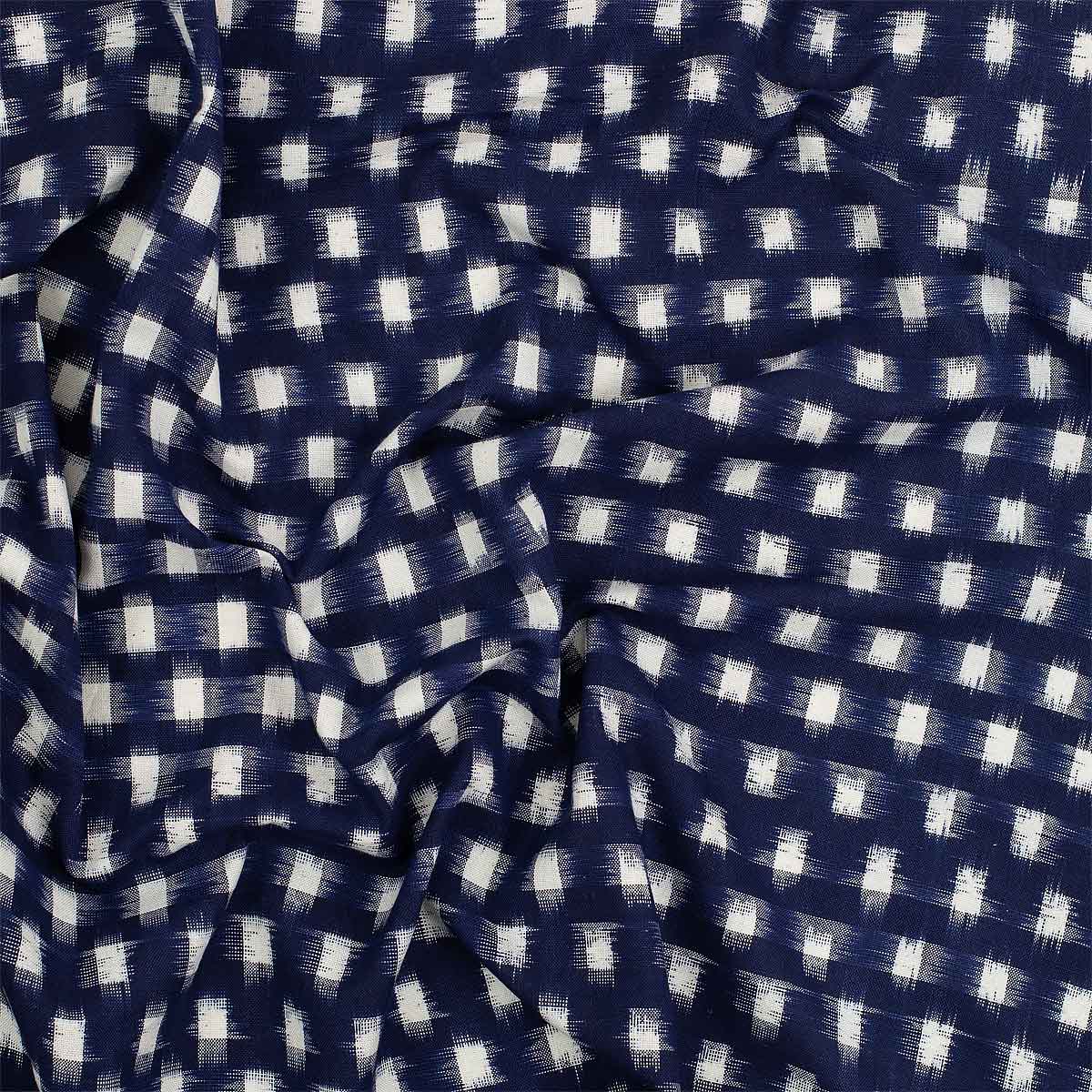 IKAT SQUARE Fabric, blue/white