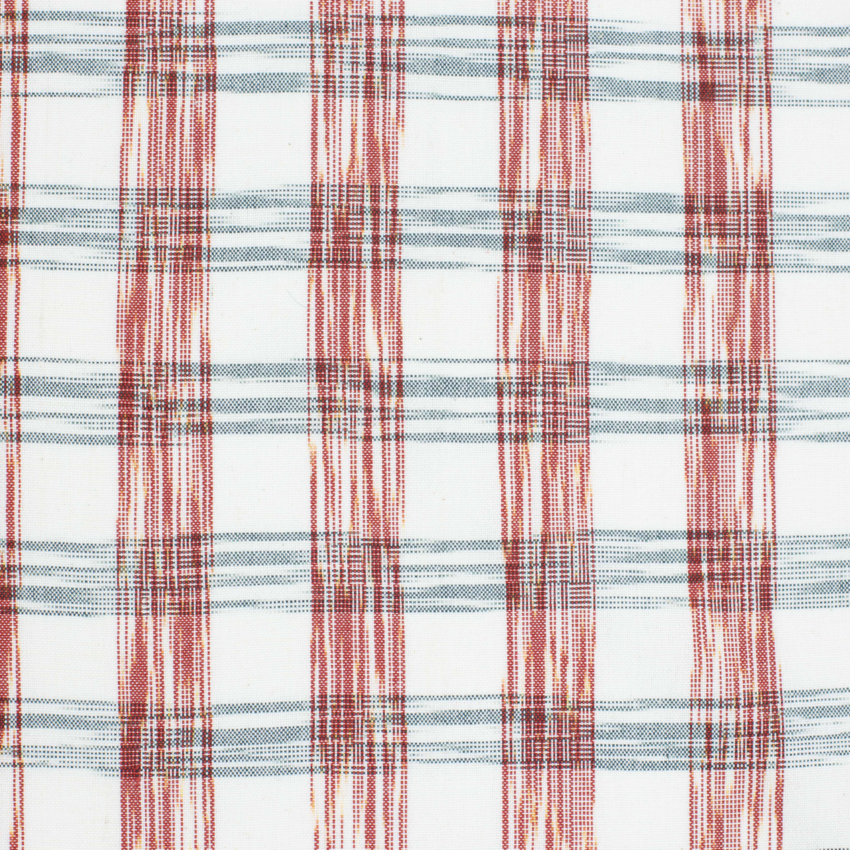 IKAT CHECK Fabric, offwhite/grey/red