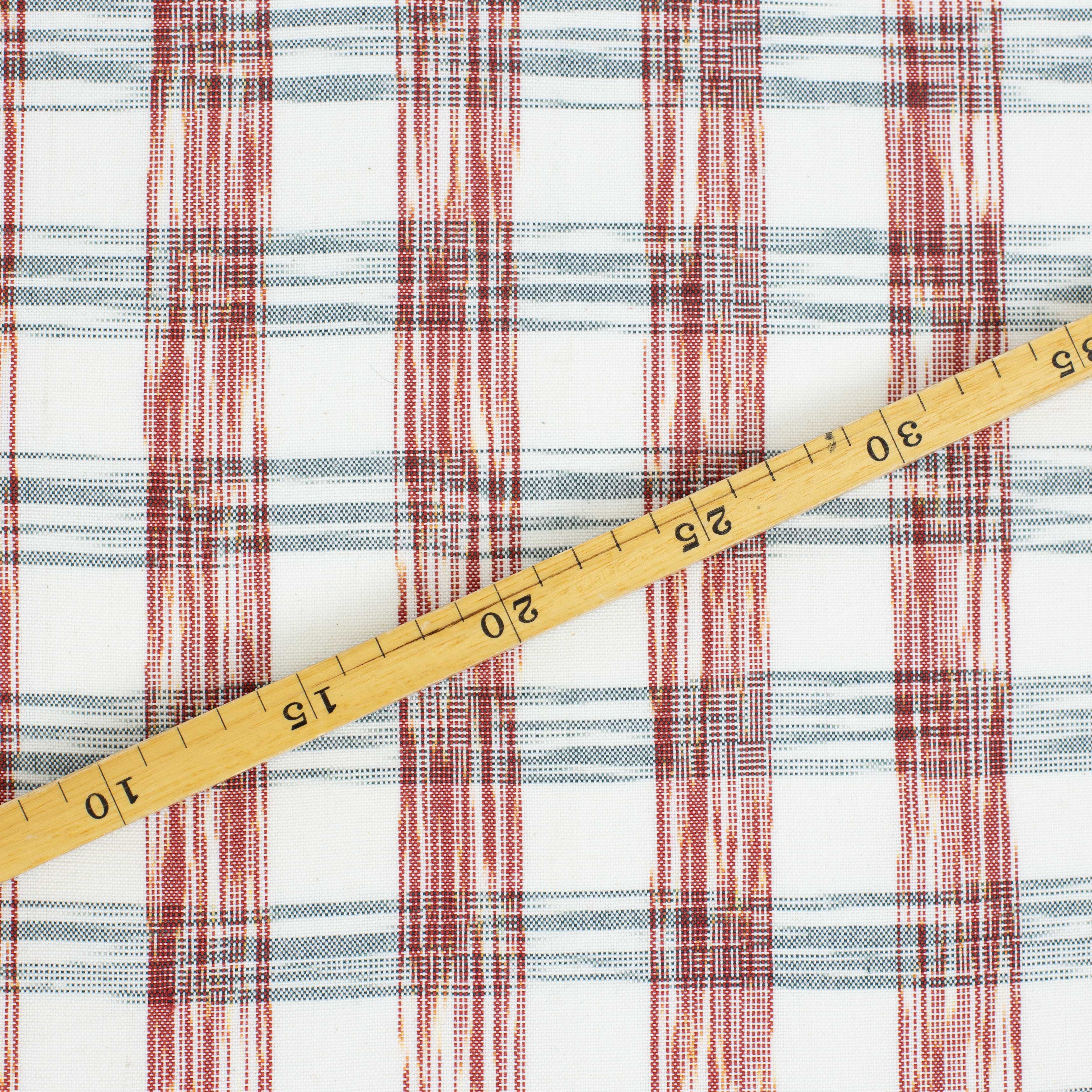 IKAT CHECK Metervara, grå/röd/vit