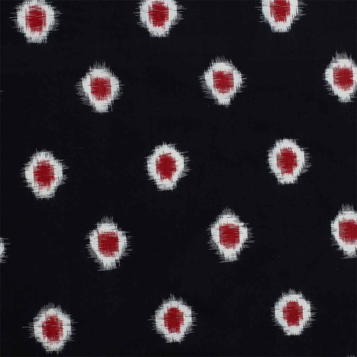 IKAT CIRCLE Fabric, black/red/white