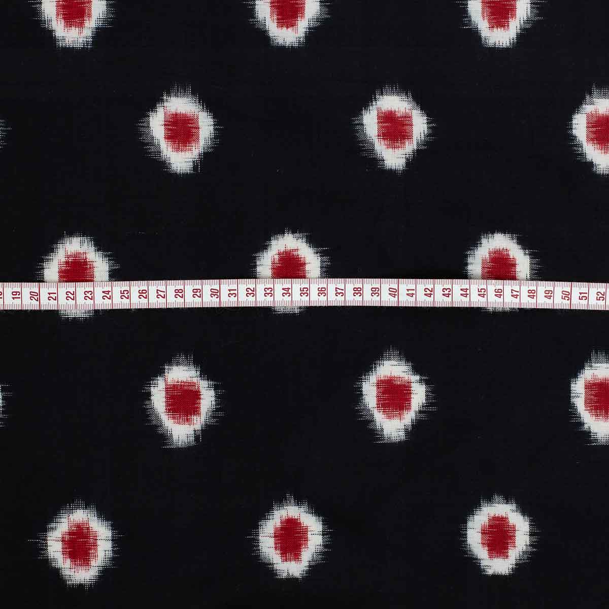 IKAT CIRCLE Fabric, black/red/white