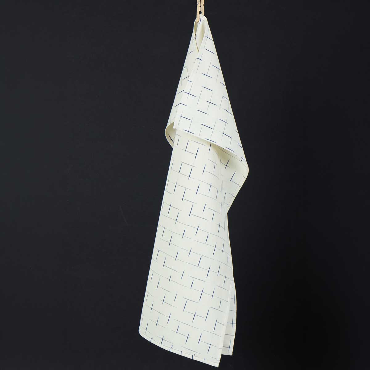 IKAT Handduk, offwhite/blå