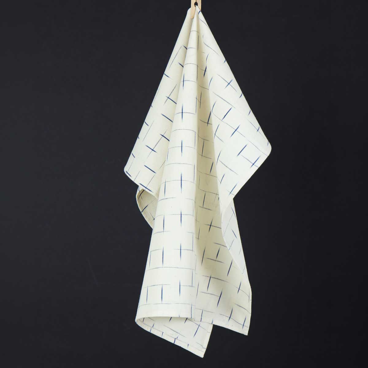 IKAT Handduk, offwhite/blå