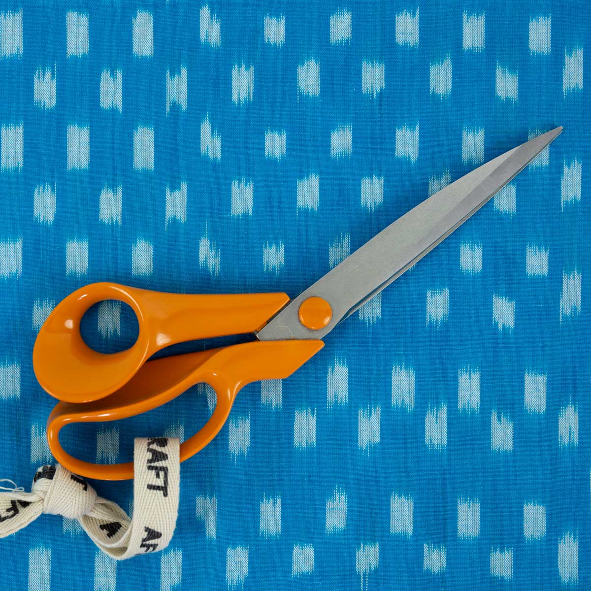 IKAT SQUARE Fabric, turquoise/white