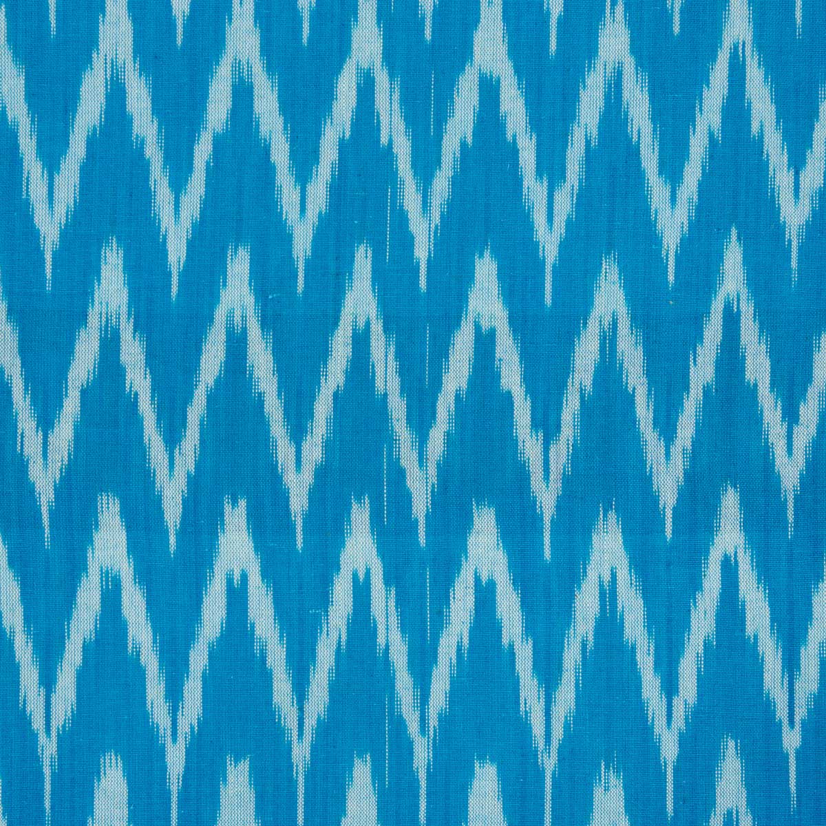 IKAT ZIGZAG Metervara, turkos/vit