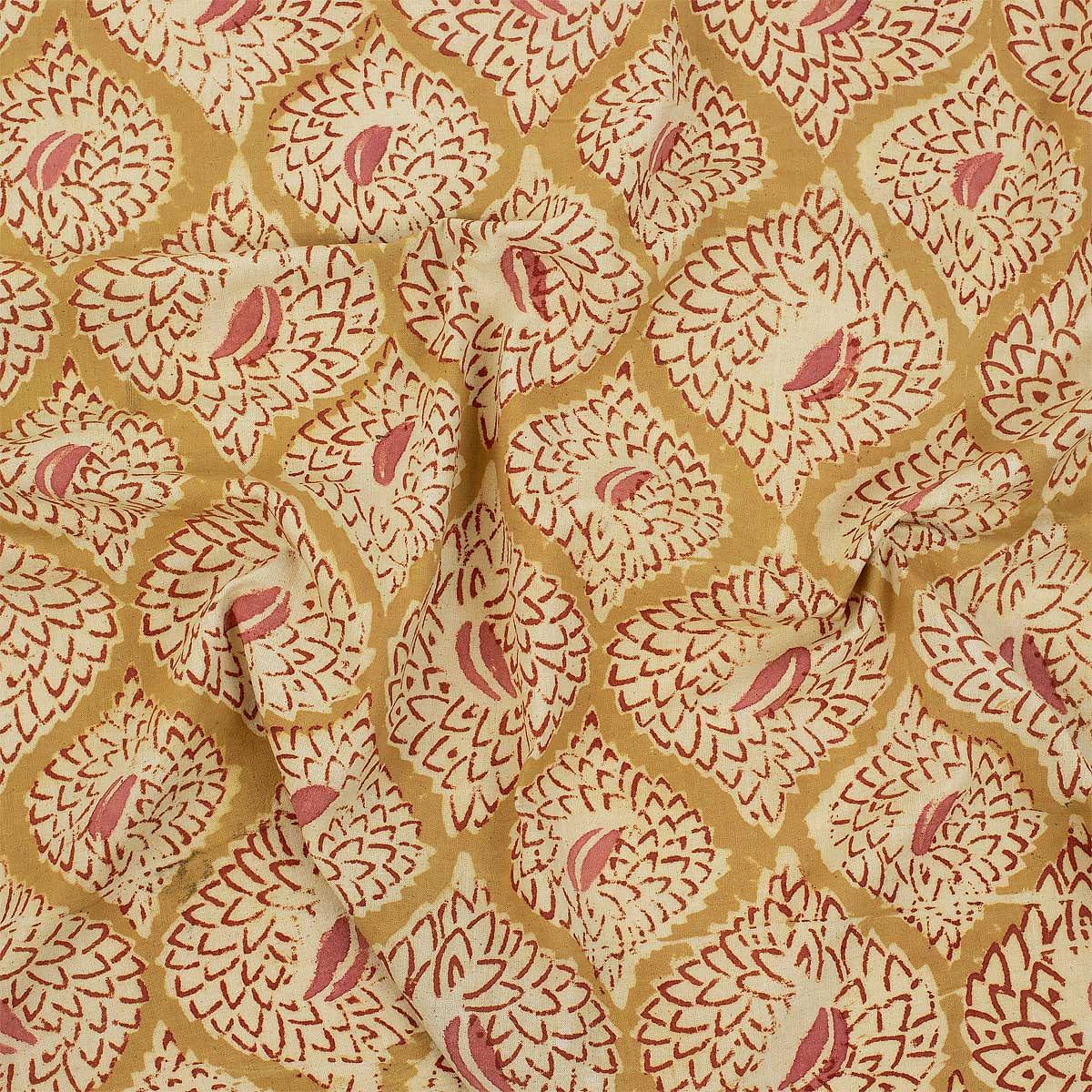 KALAMKARI Aster Fabric, curry