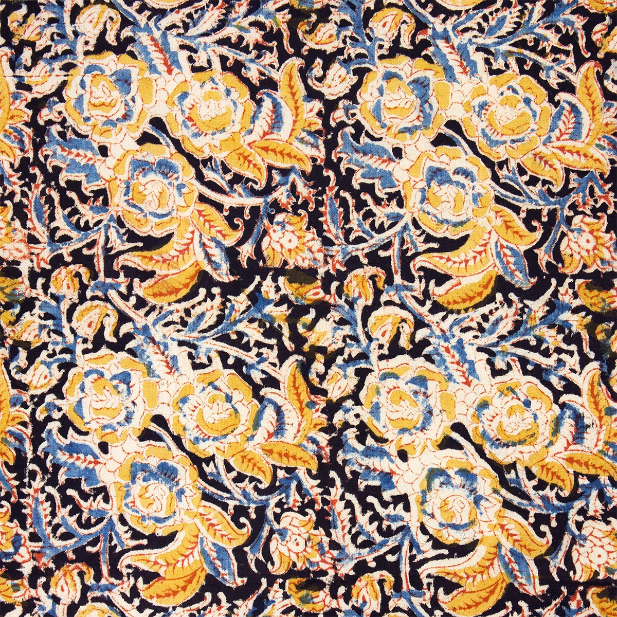 KALAMKARI Yellow rose Fabric