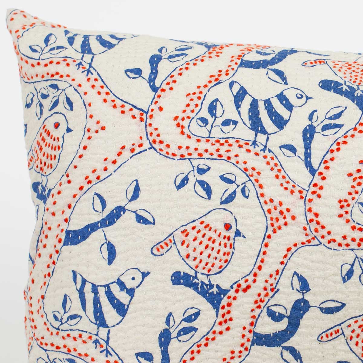 KANTHA BIRDS Cushion cover 30x50