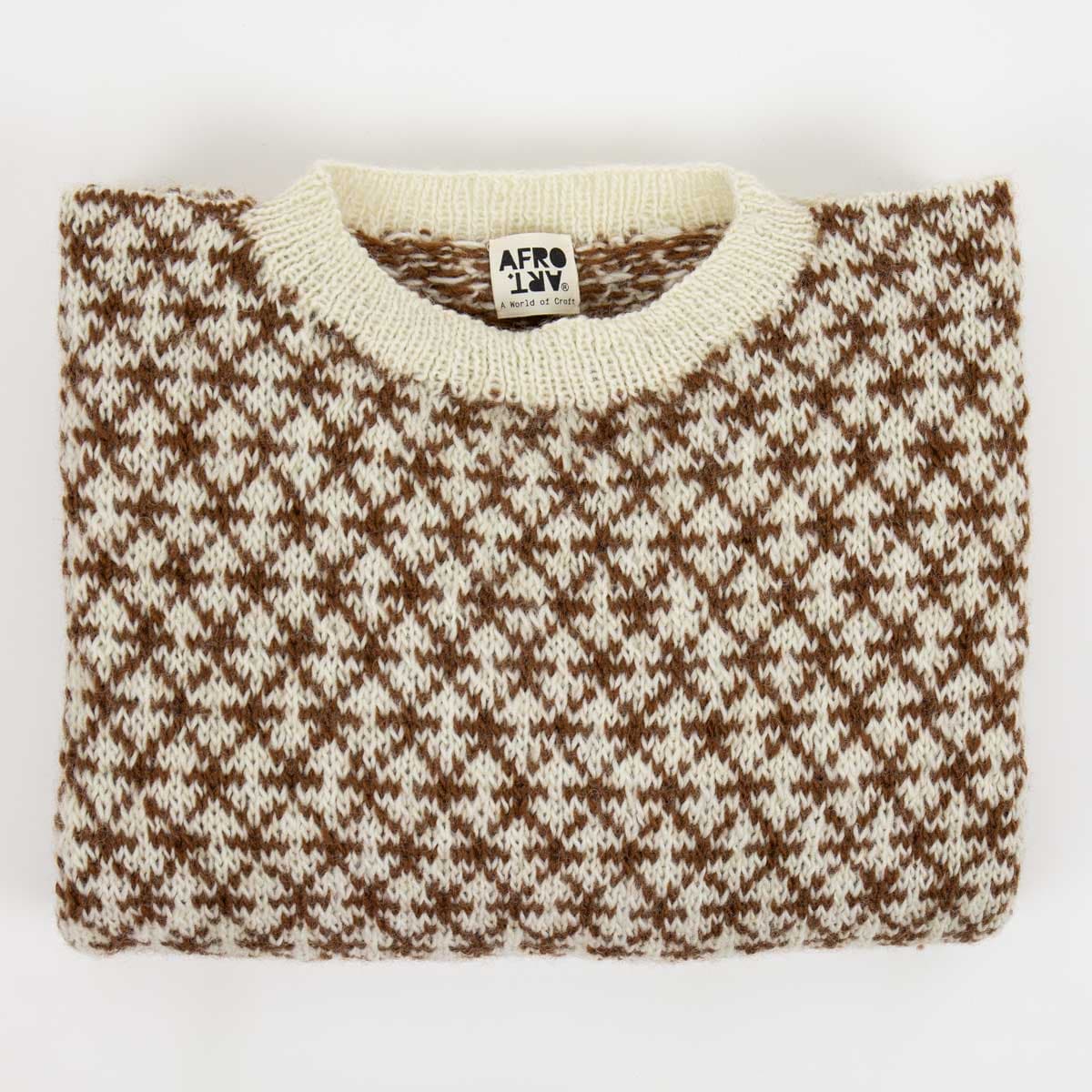 KNITS/23 Sweater one size, white/brown