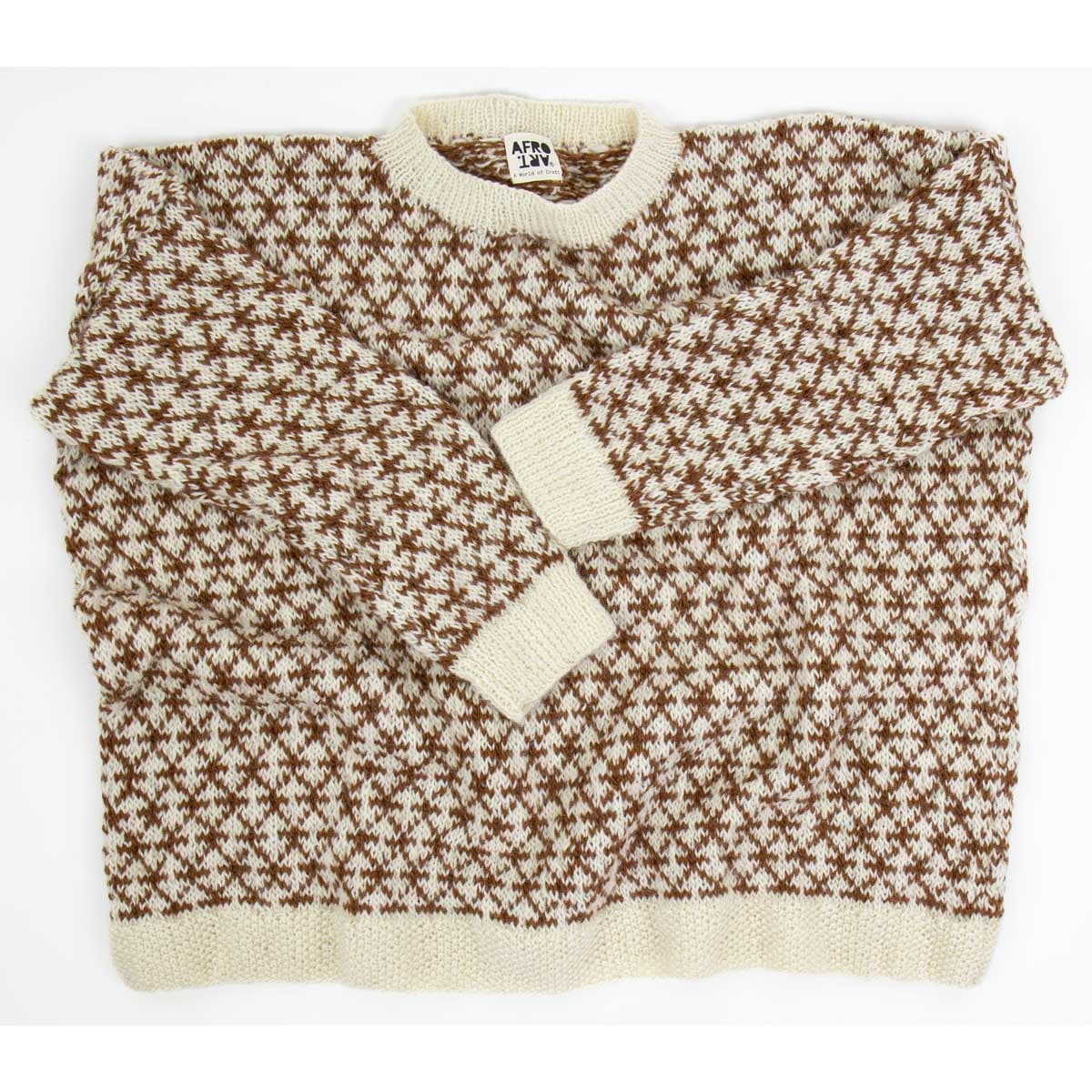 KNITS/23 Sweater one size, white/brown