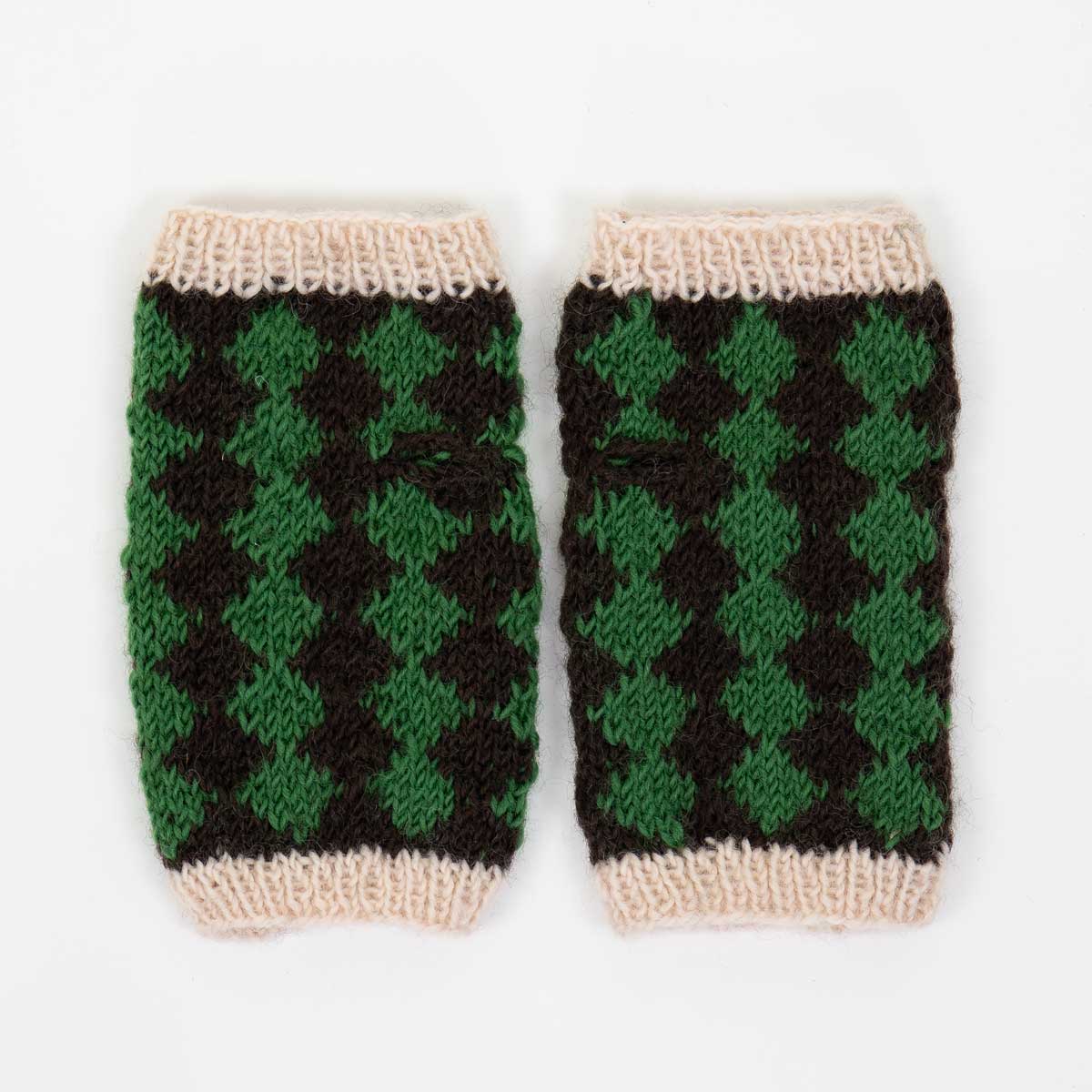 KNITS/25 Handledsvärmare, grön/brun