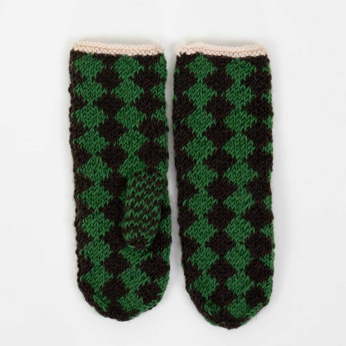KNITS/25 Vantar, grön/brun