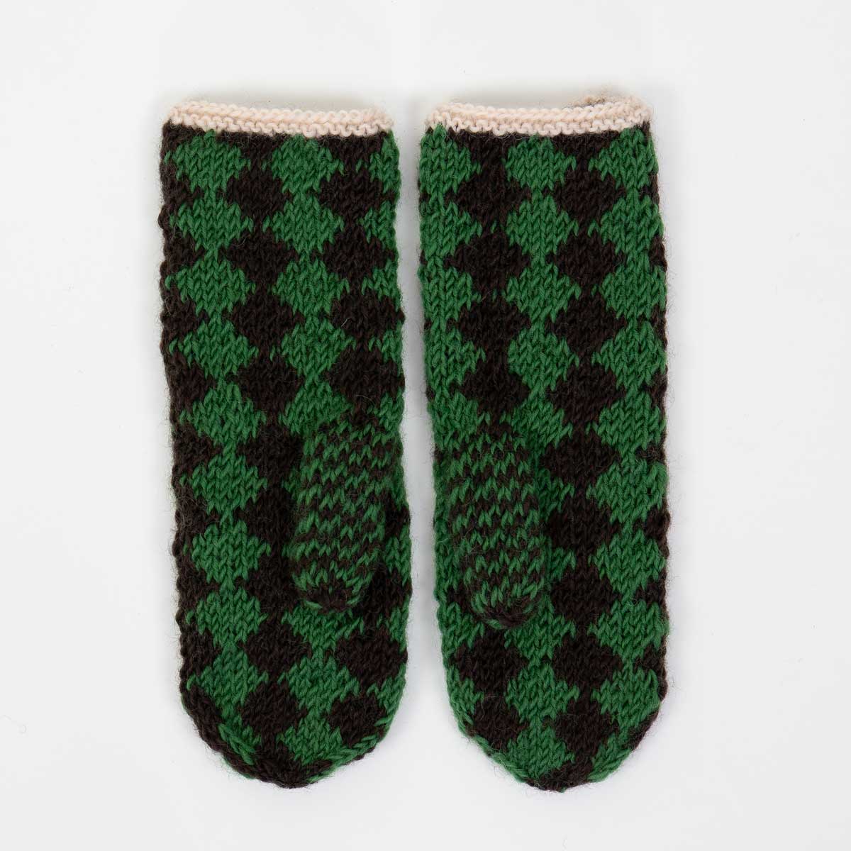 KNITS/25 Vantar, grön/brun