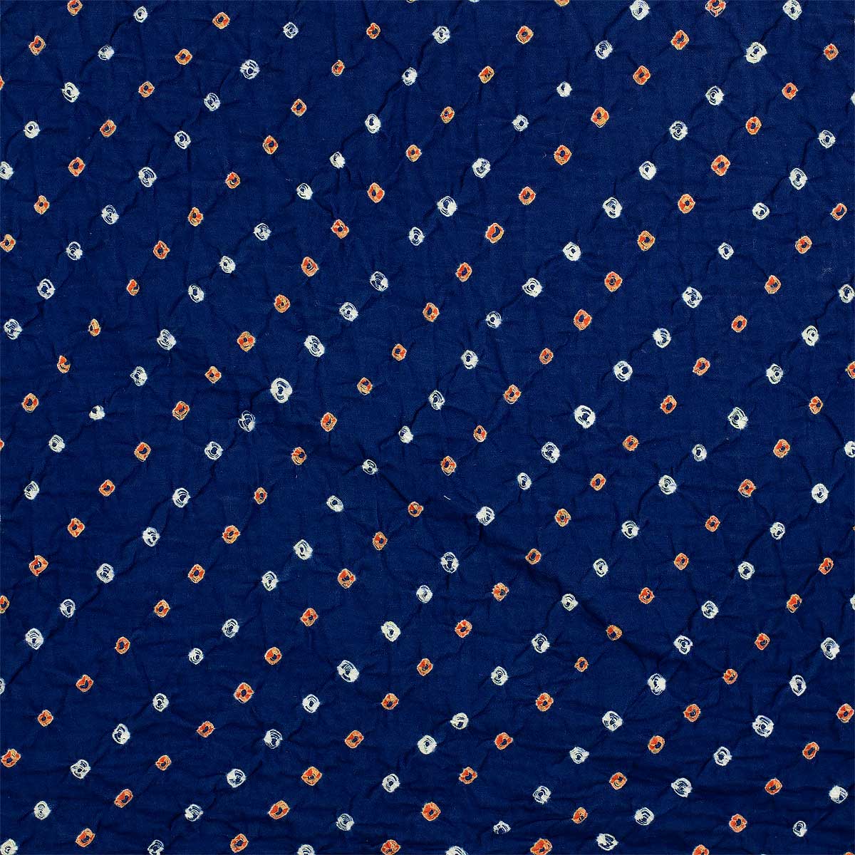 KNOT BATIK Metervara, blå/orange/vit