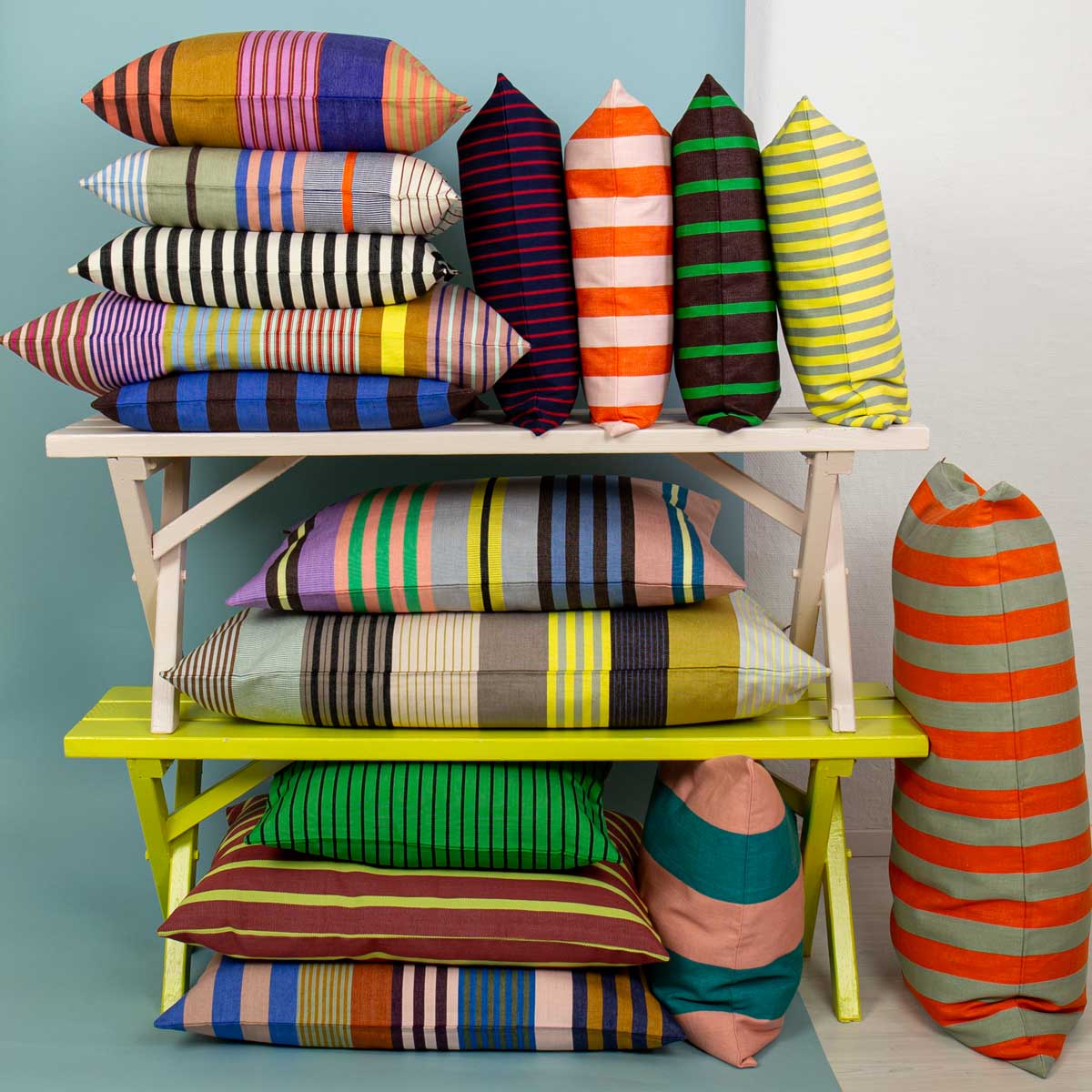 Pink and turquoise sales cushions