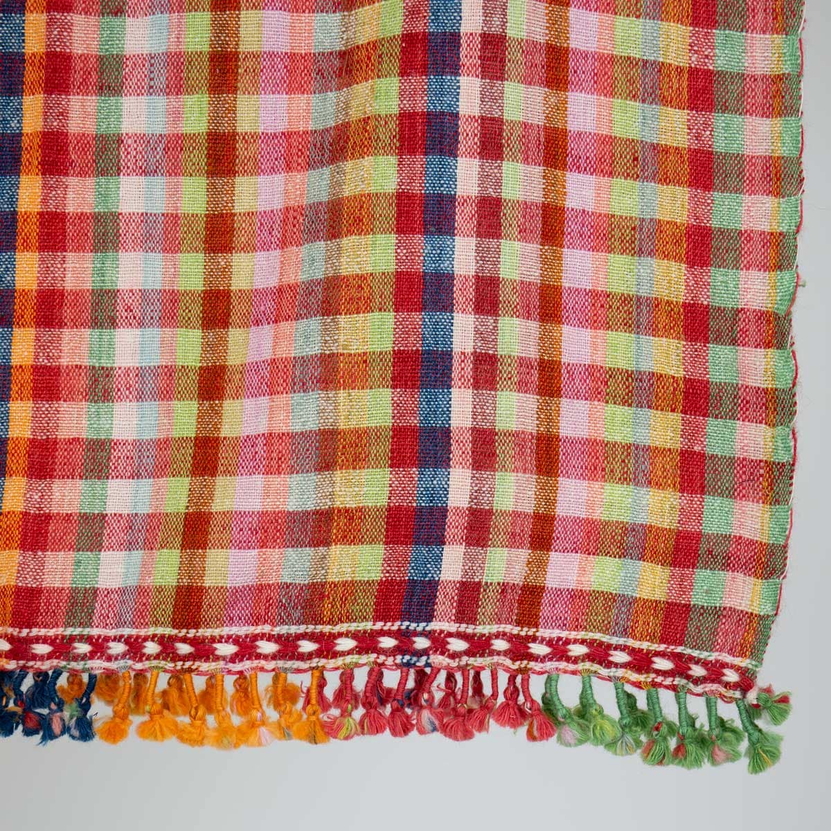 KUTCH Ullpläd 90x215, rutig röd
