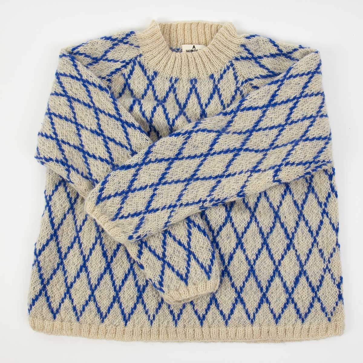 KNITS/26 Sweater, beige/blue