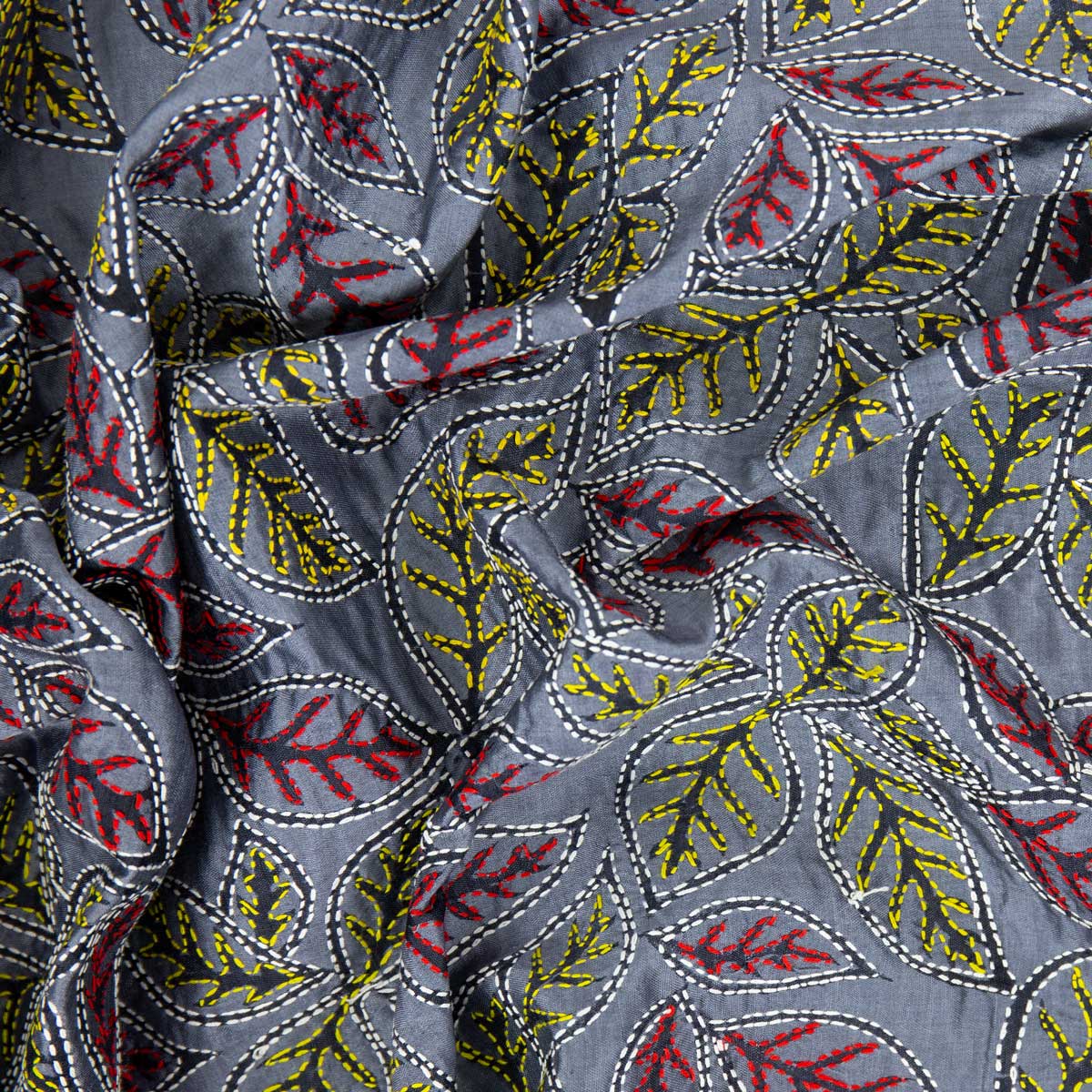 LEAVES EMBROIDERY Fabric