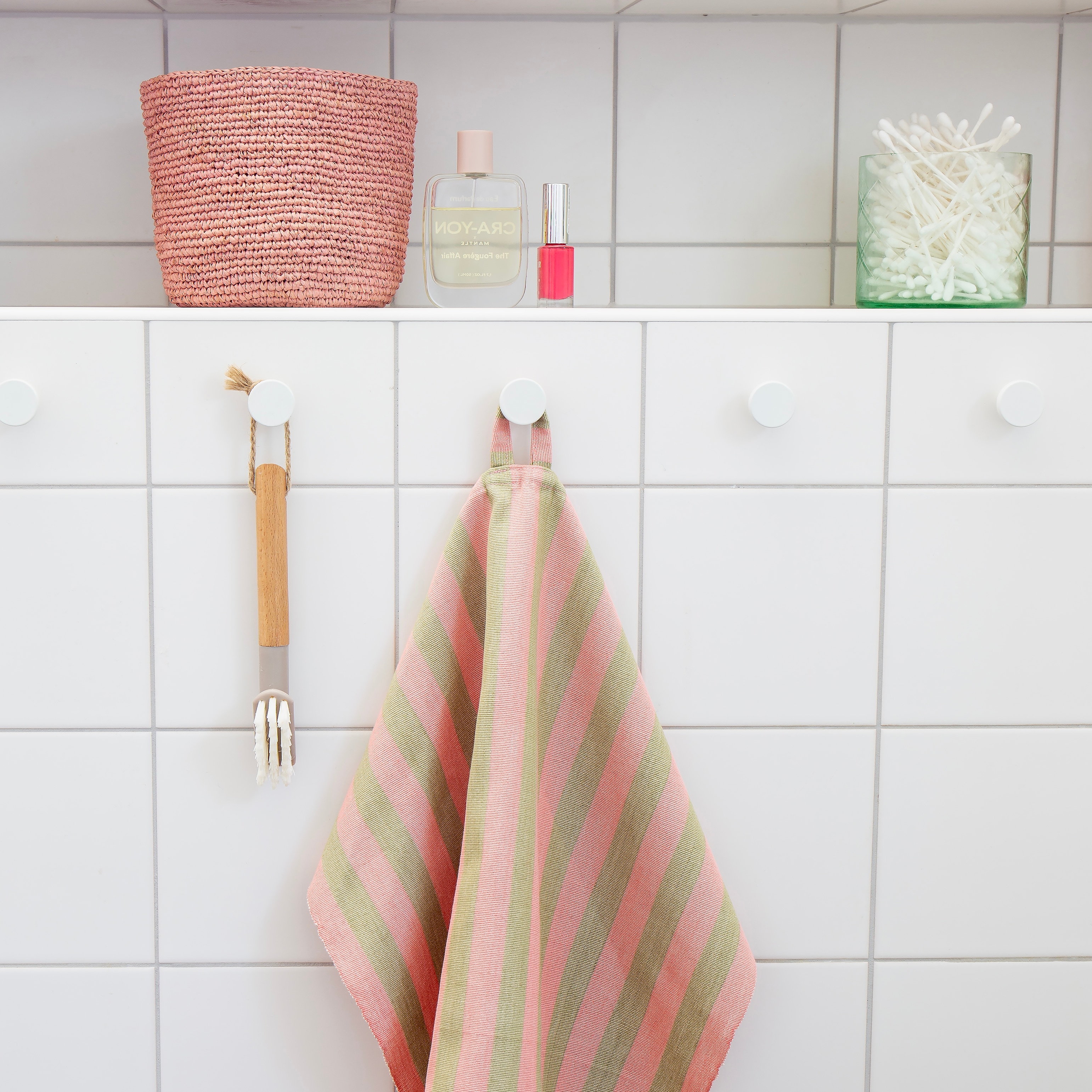 MARTINA Towel, coral/beige