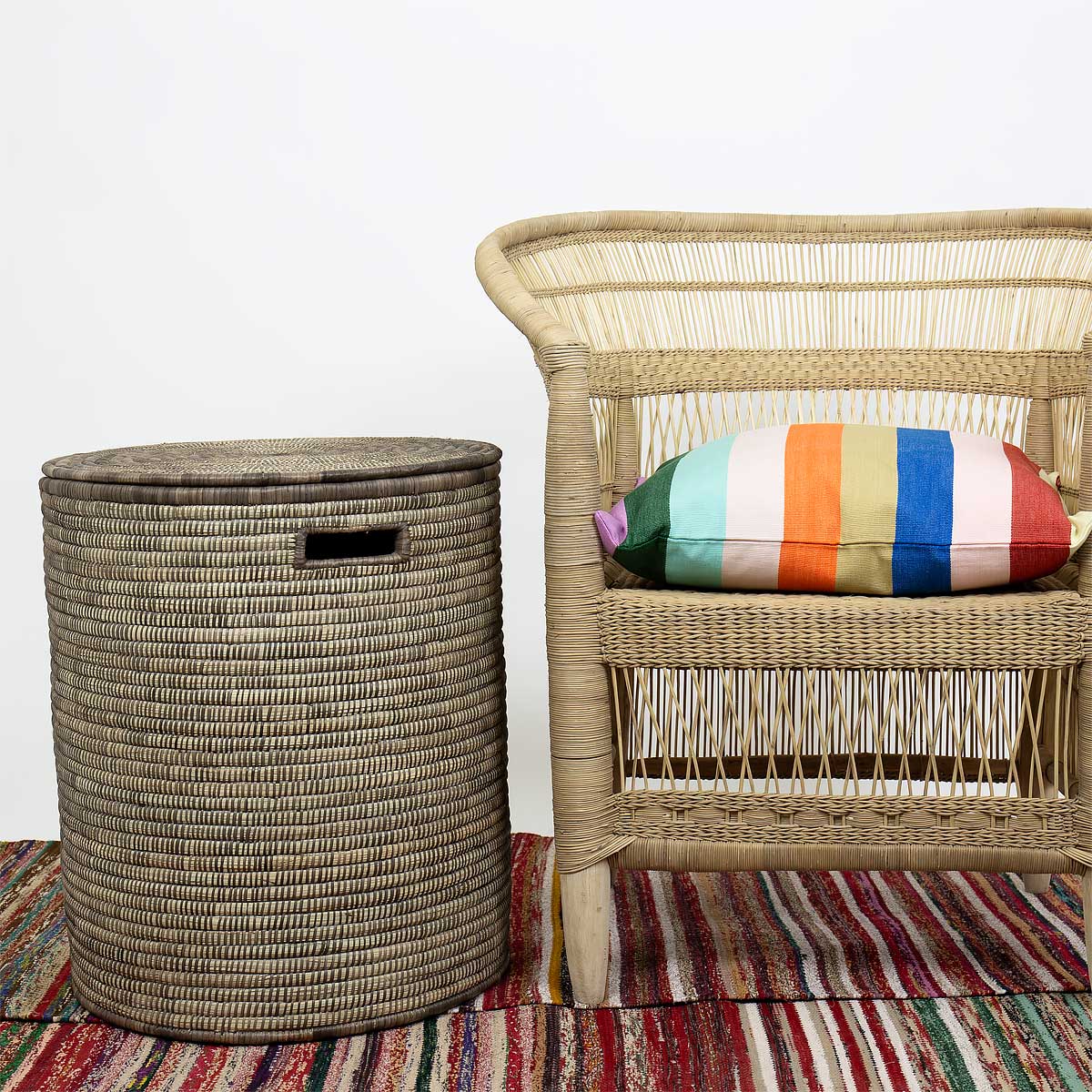 MALAWI Laundry basket L, brown