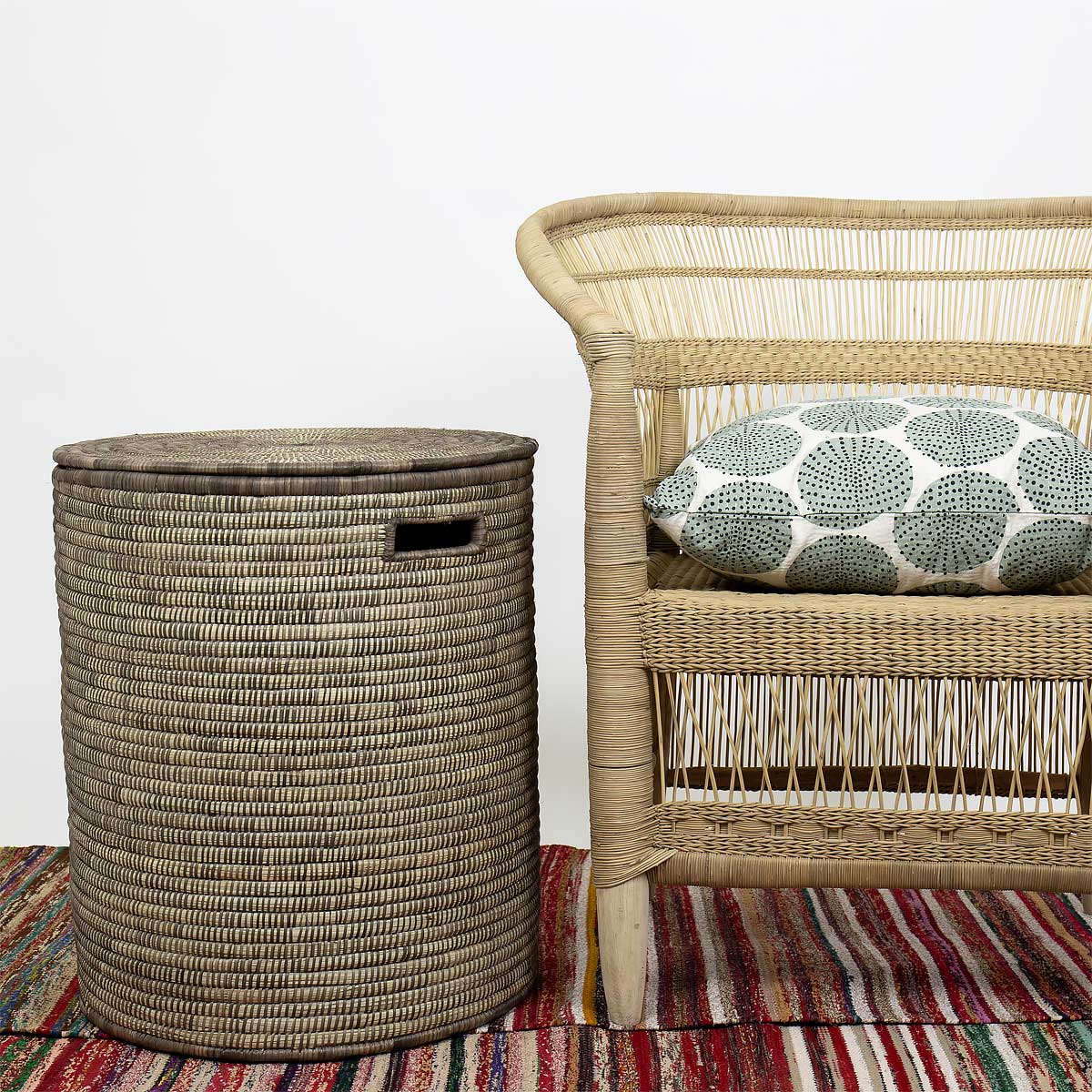MALAWI Laundry basket L, brown