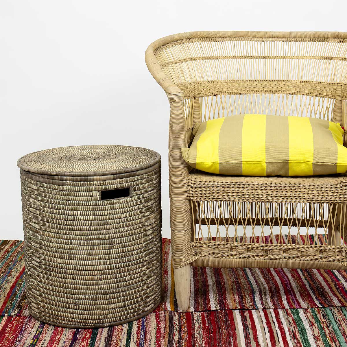 MALAWI Laundry basket M, brown